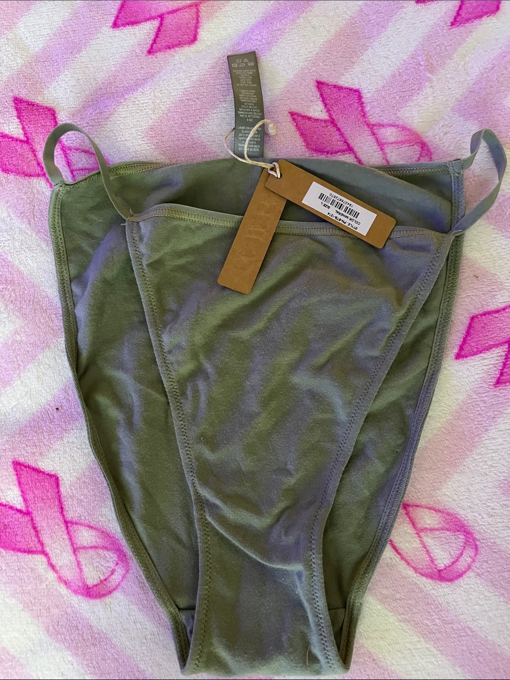 💚NWT SKIMS Cotton Jersey String Bikini Underwear - Mineral (Style PN-STB-1214) 💚